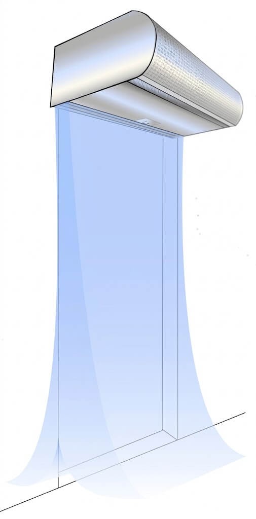 מסך אויר ידני / ידני + שלט 90 ס